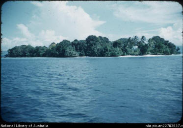 Spencer, Terence E. T. Looking towards Rogeia Island, close up view, Milne Bay Samarai, D'Entrecasteaux Islands, Papua New Guinea, June 1956 [picture]